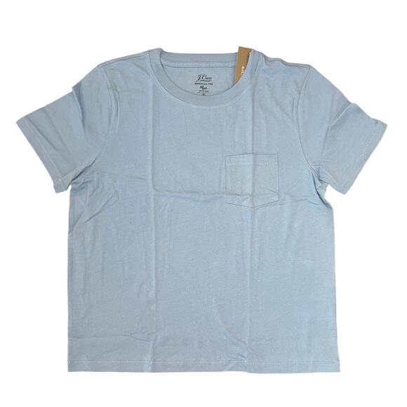 NWT J. Crew Men's Light Blue Mist Broken-In Jersey Essential Crewneck T-Shirt -M - Picture 1 of 8